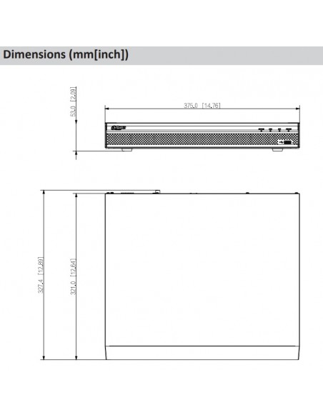 Dimensiones DHI-NVR4208-8P-4KS2