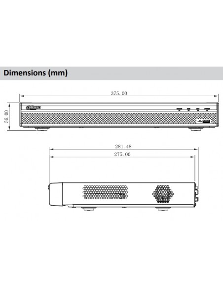 Dimensiones DHI-NVR5216-4KS2