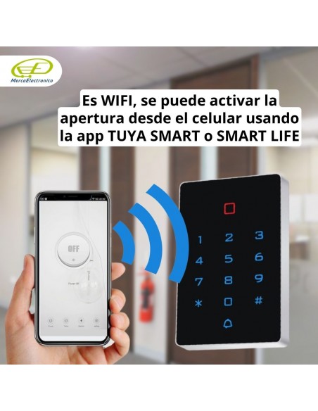 control de acceso por tarjeta y clave wifi tuya smart o smart life