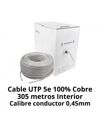 Cable UTP Cat 5e 100% Cobre 305m...
